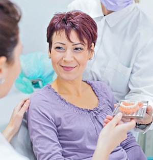 Upper partial denture on display in Worcester & Central, MA